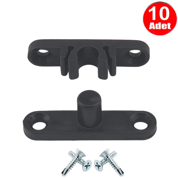Pvc Kapı Pencere Sineklik Antrasit Plastik Çıt Çıt Kilit Menteşe Küçük Boy 4cm -10 Adet ürün görseli 1