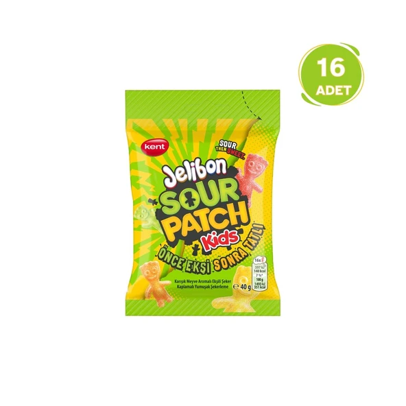 Jelibon Sour Patch Kids Karışık Meyve Aromalı Şekerleme 40 gr - 16 Adet ürün görseli 1