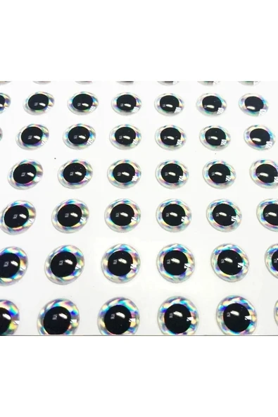 3d Göz - 3 mm - Jig Rapala Kaşık Silikonlar Için Yapay Göz - 50 Adet ürün görseli 1