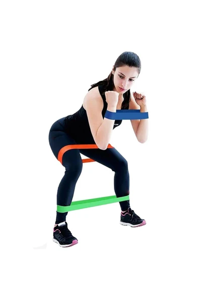 Pilates Squat Aerobik Direnç Lastiği 5 Li Paket ürün görseli 1