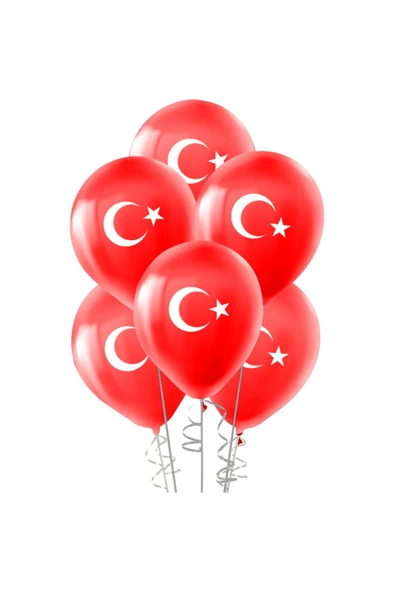 Ay Yıldız Baskılı Balon 10 Adet ürün görseli 1