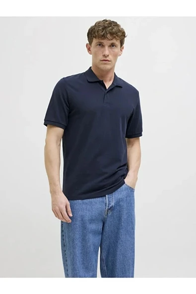 Jack&Jones 12270150 Yakali Erkek Tshirt - Lacivert ürün görseli 1