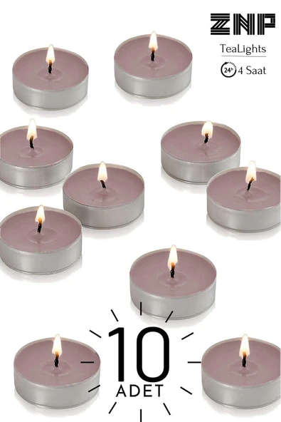 10 Adet | Tarçın Kokulu Tealight Mum | 4 Saat Yanar | Dekoratif Mumluk Mumu ürün görseli 1
