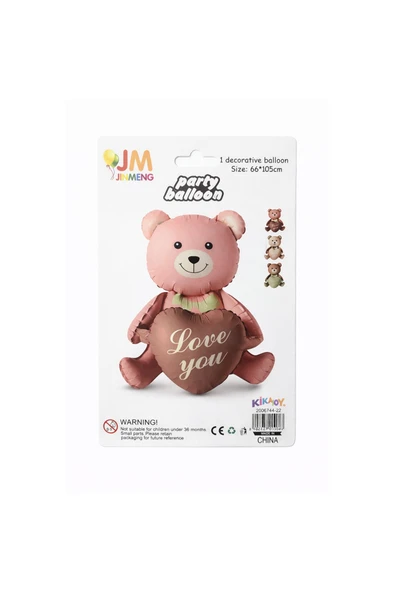 I Love You Kalp Ayı Folyo Balon ürün görseli 1