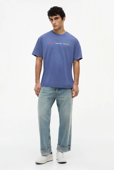 TJM REG TJ REPEAT SS TEE Erkek Mavi T-Shirt - DM0DM23180 ürün görseli 1