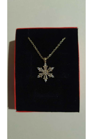 Zirkon Taşlı Lotus Kamelya Çiçeği Kolyesi ürün görseli 1