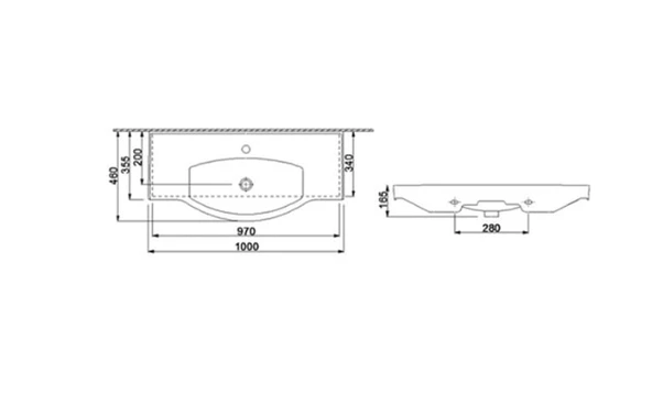 NEWARC MASTER 100 CM ETAJERLİ LAVABO 1.KALİTE - Resim 2