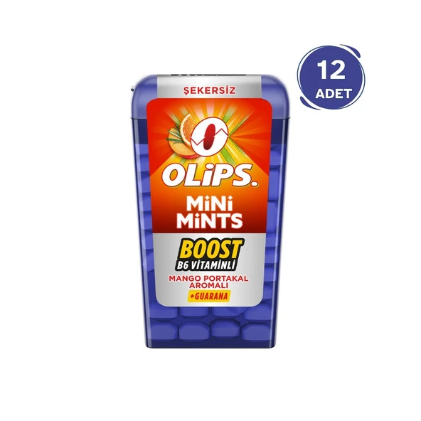 Olips Mini Mints Boost B6 Vitaminli Mango Portakal – 12 Adet ürün görseli 1