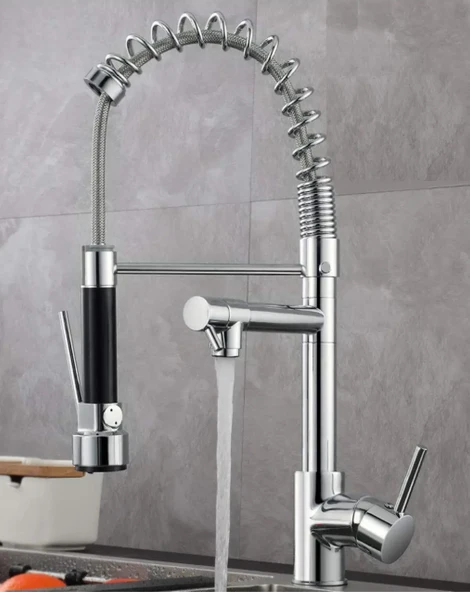 SPİRALLİ EVİYE BATARYASI BASTON - KROM - Resim 2
