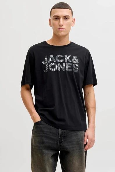 Jack&Jones 12288536 0 Yaka Erkek Tshirt - Siyah ürün görseli 1