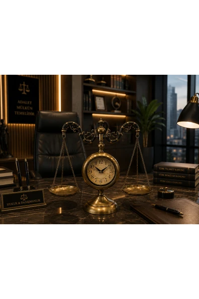 Sleep Nova Eskitme Terazi Masa Saati – Vintage Metal Dekoratif Saat | Salon & Ofis Aksesuarı ürün görseli 1
