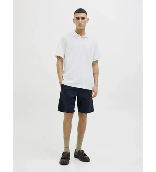 Jack&Jones 12270150 Yakali Erkek Tshirt - Beyaz ürün görseli 1