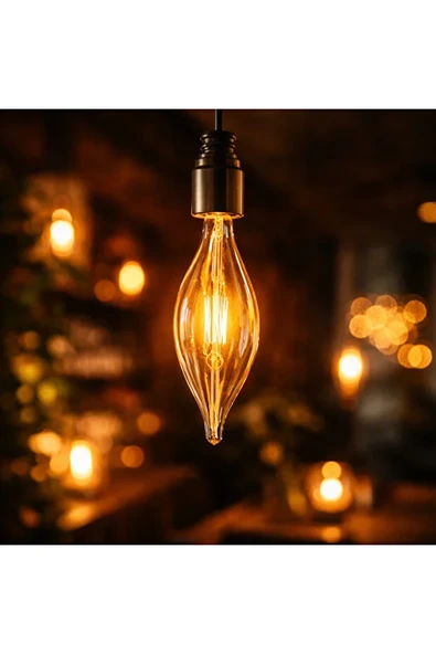 Filament Rustik Ampul 4W E14 423 Lümen 2700K Gün Işığı Mum Tip Dekoratif Ampul ürün görseli 1