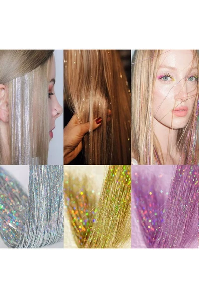 Hair Tinsel - Saç Simi Rengarenk Saç Aksesuarı 2 Adet ürün görseli 1