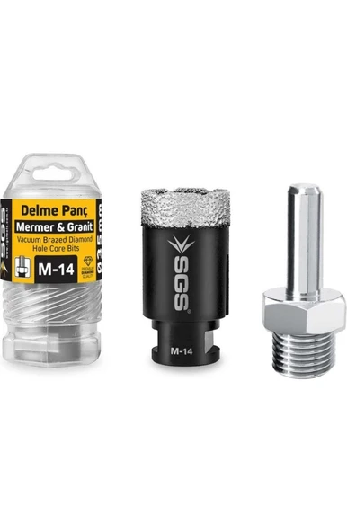 SGS2734 Mermer ve Granit Delik Açma Pançı 14 Mm - Sgs2734 + Adaptör (SGS260) ürün görseli 1