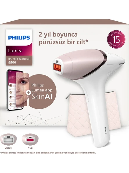 Philips Lumea 9900 Serisi BRI950/02 IPL Tüy Alma, SkinAI Uygulama, Vücut ve Yüz için 2 Başlık, Çanta ürün görseli 1