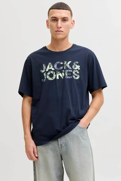 Jack&Jones 12288536 0 Yaka Erkek Tshirt - Lacivert ürün görseli 1
