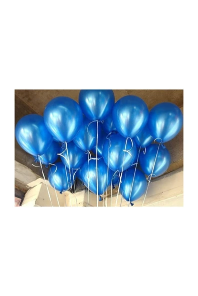 Metalik Balon Mavi 10 Adet ürün görseli 1