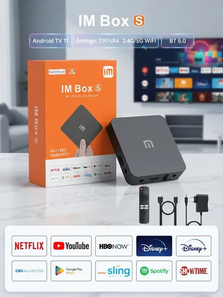 Teknomeis Im Box S 4K Android 14 Tv Box 3. Nesil 8gb Ram 128GB Hafıza Ultra Hd Akıllı Tv Kutusu Medya Oynatıcı ürün görseli 1