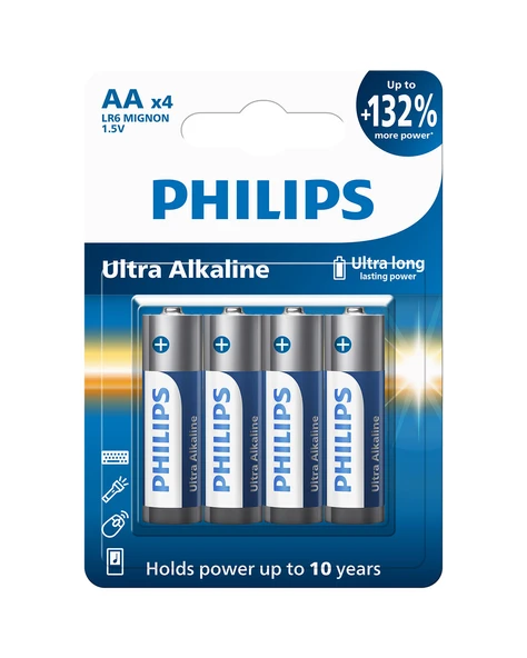 Philips Ultra Alkaline Aa Kalem Pil 1.5V - LR6E4B/10 - 4'lü Paket ürün görseli 1