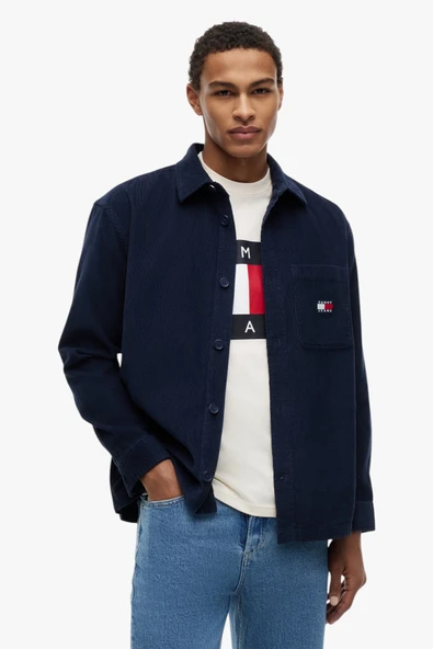 TJM BRICK CORD OVERSHIRT EXT Erkek Mavi Gömlek - DM0DM21698 ürün görseli 1