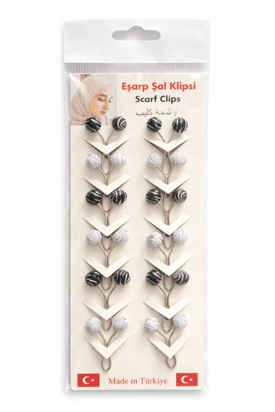 Gül Şeklinde Eşarp Klipsi, Eşarp Iğnesi 12 Adet ürün görseli 1