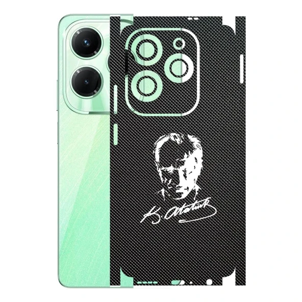 Infinix Hot 40 ile Uyumlu Bumper Serisi Premium Kaplama 360  Atatürk İmzalı Siyah ürün görseli 1