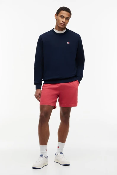 TJM REG BADGE CREW HTR Erkek Mavi Sweatshirt - DM0DM21921 ürün görseli 1