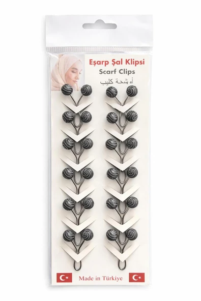 Gül Şeklinde Eşarp Klipsi, Eşarp Iğnesi 12 Adet ürün görseli 1