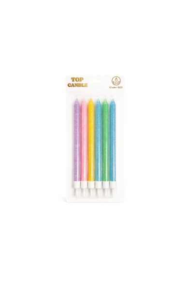 Simli Pastel Mum Seti 15cm 6lı Makaron ürün görseli 1