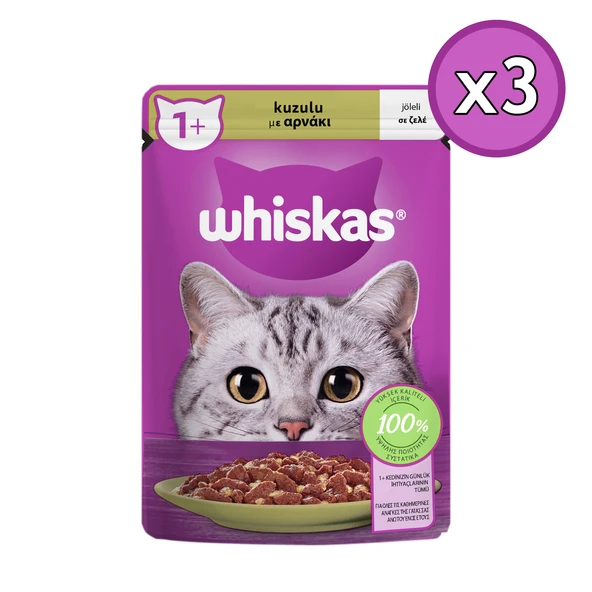 Whiskas Kuzulu Poşet Yaş Kedi Maması 85 Gr 3 Adet ürün görseli 1