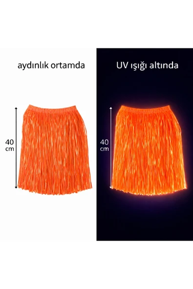 Neon Hawaii Parti Eteği 40 cm Turuncu ürün görseli 1