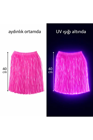 Neon Hawaii Parti Eteği 40 cm Pembe ürün görseli 1