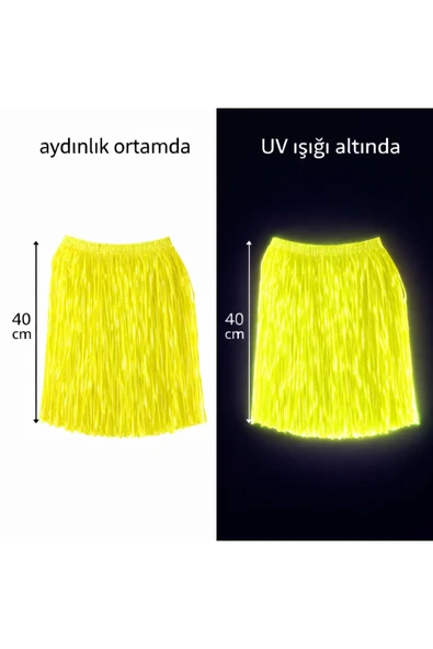 Neon Hawaii Parti Eteği 40 cm Sarı ürün görseli 1