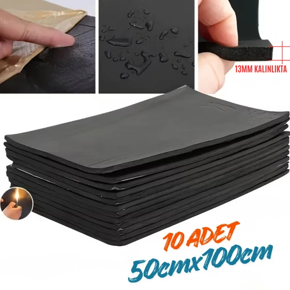Ticari Araç Karavan Panelvan Oto Ses Yalıtım Malzemesi 13mm Kalınlıkta 50cmx100cm (10Adet) ürün görseli 1