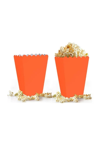 Popcorn mısır Kutusu Düz Turuncu 10 'lu ürün görseli 1
