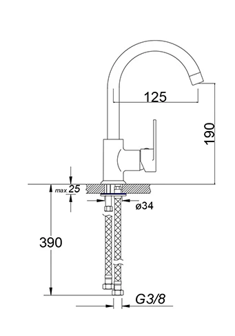 MERCAN TEK GÖVDE LAVABO BATARYASI - Resim 2