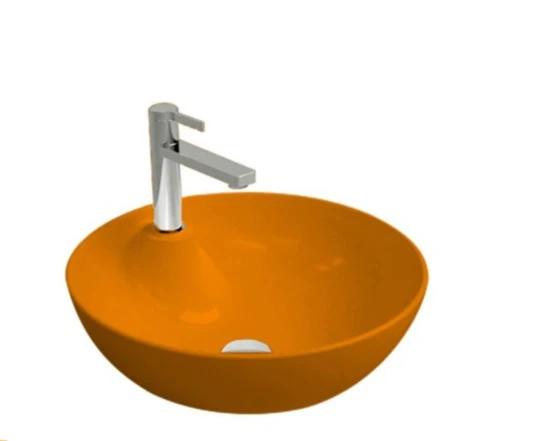NEWART BATARYA DELİKLİ LAVABO PARLAK TURUNCU ürün görseli 1