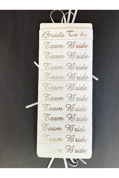 Bride To Be -Team Bride Bekarlığa Veda Nedime Bilekliği 10 Adet Beyaz - Gümüş ürün görseli 1