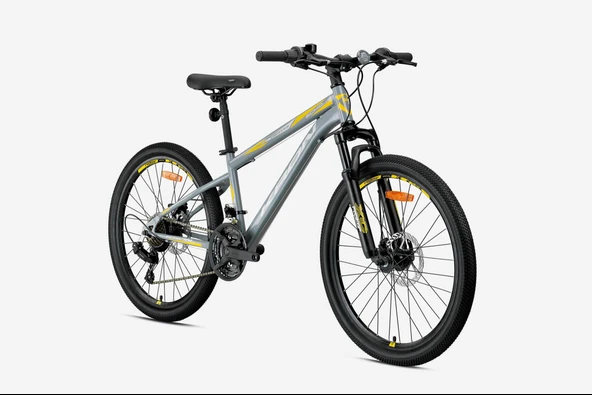 KRON VORTEX 4.0 - 24" MTB - 13' - 21 Vites - V.B. - Nardo Gri-Gri/Sarı ürün görseli 1