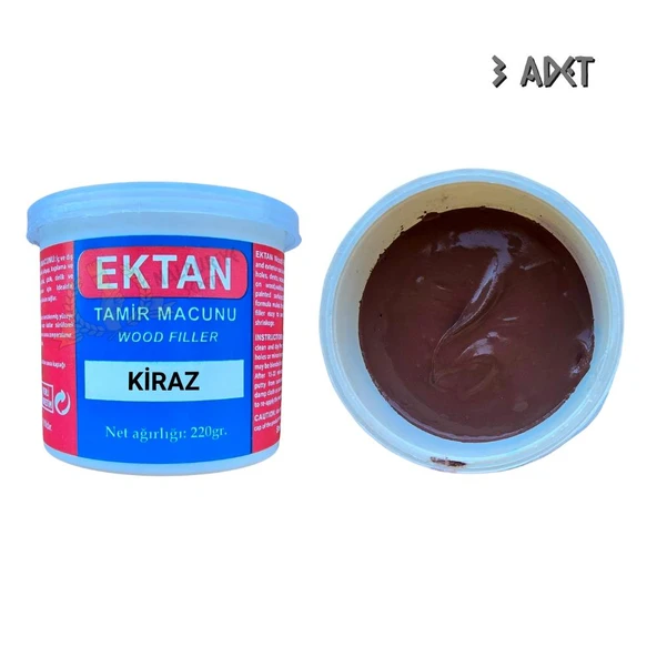 Ektan Masif ve Ahşap Tamir Macunu KİRAZ 220 gr. - 3 Adet ürün görseli 1