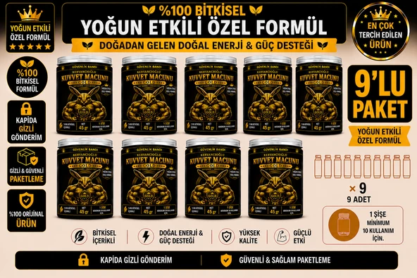 Kuvvet Macunu Bitkisel Atom Güç Enerji ve Performans Desteği (45gr x 9 Şişe) ürün görseli 1