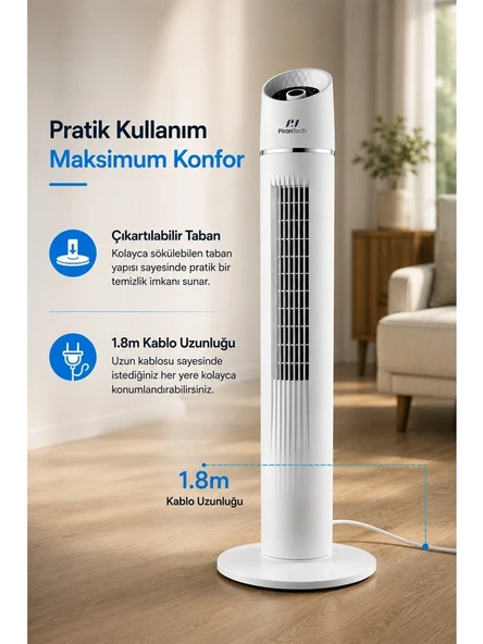 Pirantech EV-116 Kule Tipi Vantilatör - Resim 5