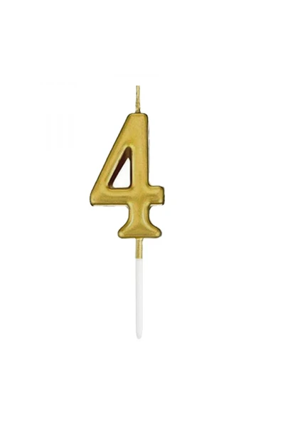 4 Rakam Mum Gold Renk - Resim 2