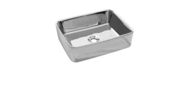 Newarc Silver Köşeli Krom Tezgah Üstü Lavabo 5011CR ürün görseli 1