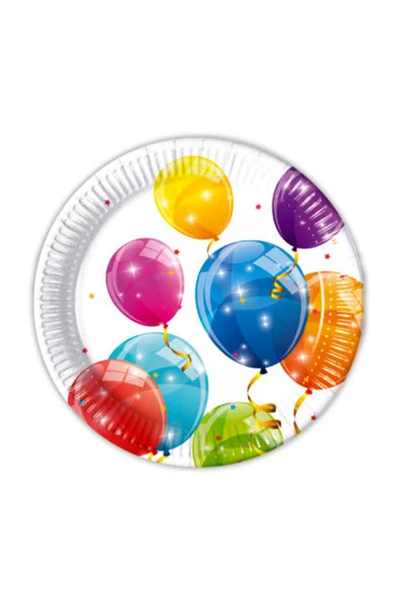 Sparkling Balloons Karton Tabak 23cm 8li ürün görseli 1