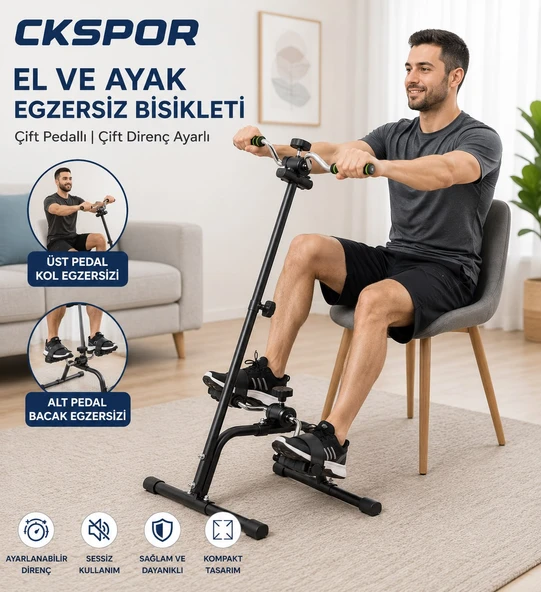 CKSPOR Çift Pedallı El Ayak Egzersiz Bisikleti Kol ve Bacak Çalıştırma Rehabilitasyon ve Kondisyon Aleti ürün görseli 1