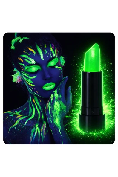 UV Neon Ruj Karanlıkta Parlayan Makyaj Boyası ürün görseli 1