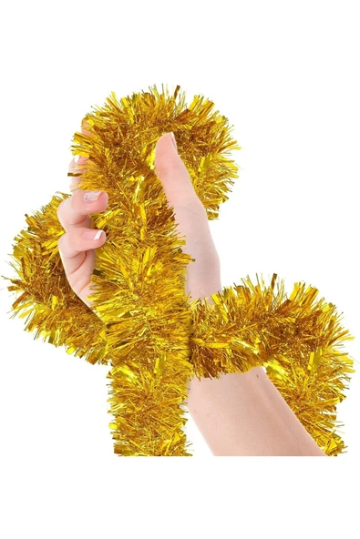 Parti İçin Mega Kalın  İthal Sim Süs 2 Metre Uzunluk 8 cm Genişlik – Gold ürün görseli 1