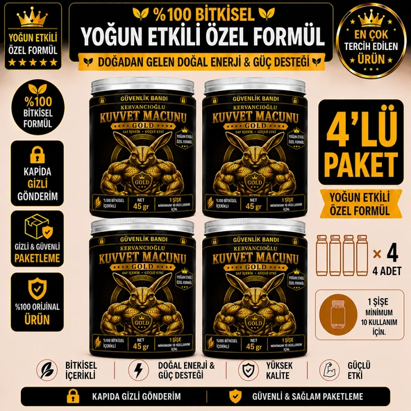 Kuvvet Macunu Bitkisel Atom Güç Enerji ve Performans Desteği (45gr x 4 Şişe) ürün görseli 1